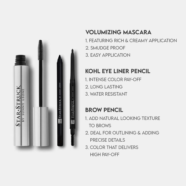 Black - Stellar Eyes 3PC Kit-cruelty free cosmetics-Sunny Leone