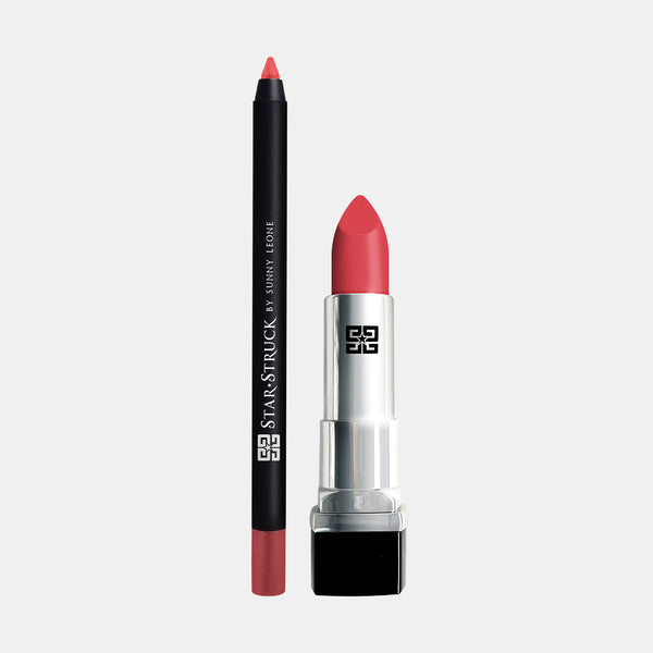 Coralicious - 2Pcs Lip Kit, Lipstick & Lipliner Kit - Coral Pink