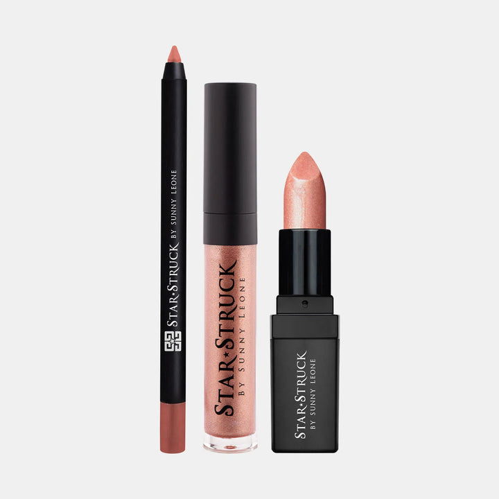 Champagne Sparkle - 3PC Lip Kit-cruelty free cosmetics-Sunny Leone