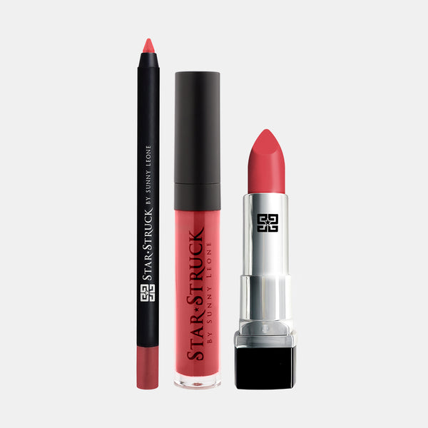 Coralicious - 3Pcs Lip Kit, Lip Gloss, Lipstick & Lipliner Kit - Coral
