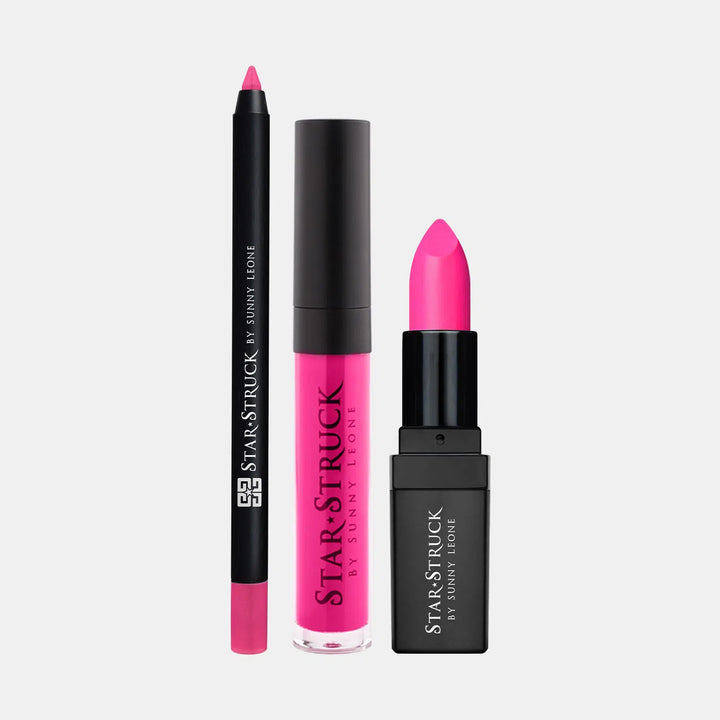 Foxy Fuchsia - 3PC Lip Kit-cruelty free cosmetics-Sunny Leone