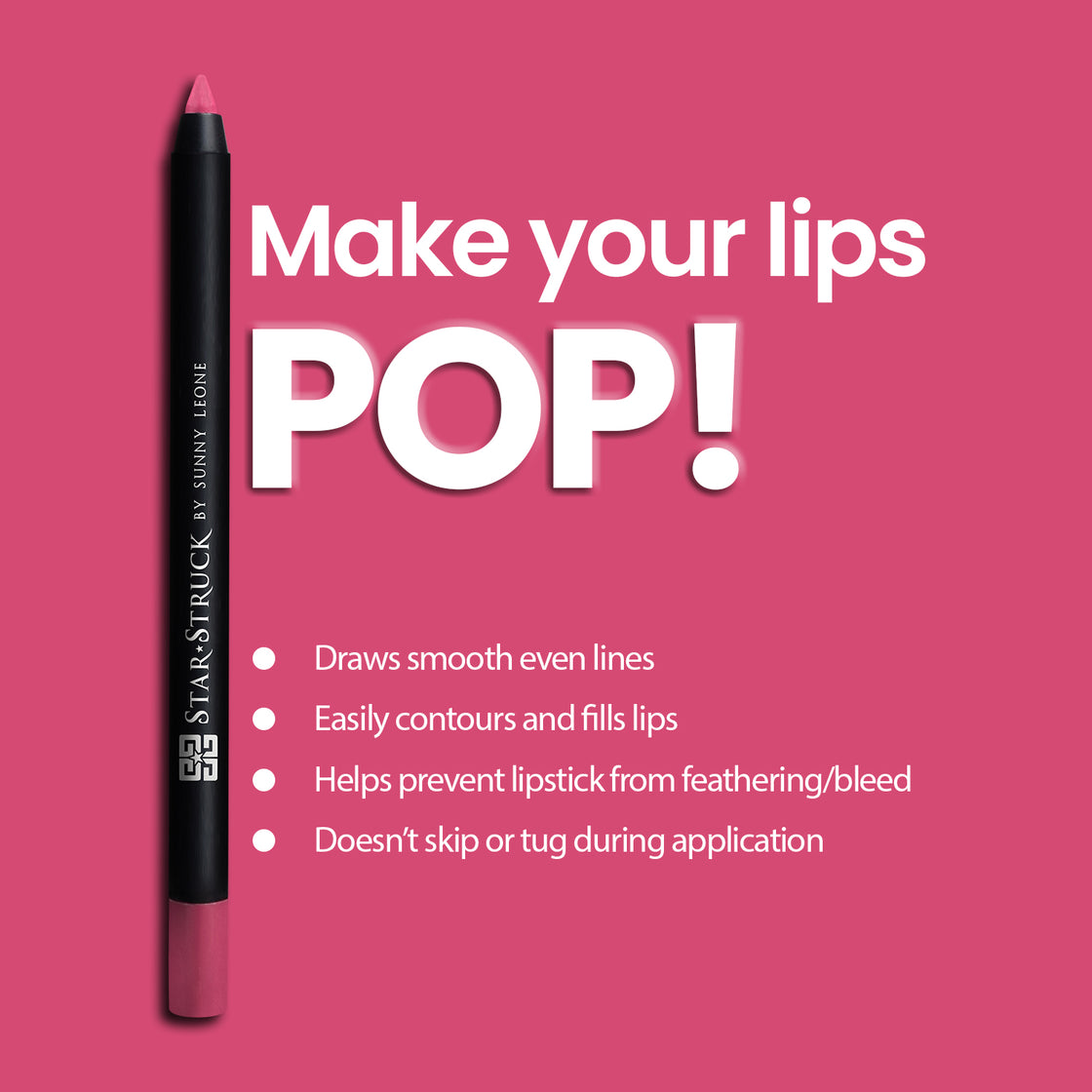 Kiss Me Pink - Long Wear Lip Liner-Lip Liner-cruelty free cosmetics-Sunny Leone