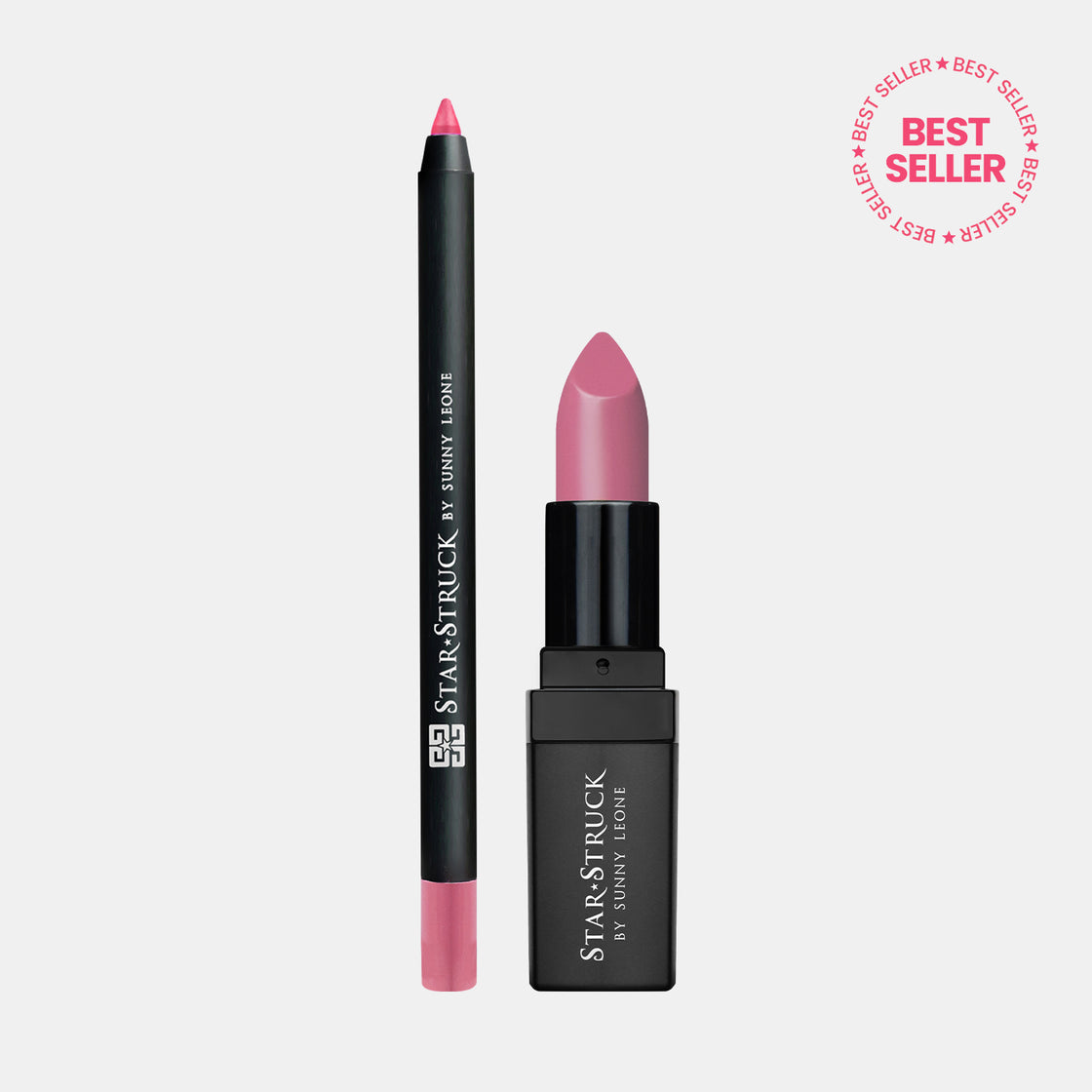 Pink Peony - 2Pcs Lip Kit, Lipstick & Lipliner Kit - Pink