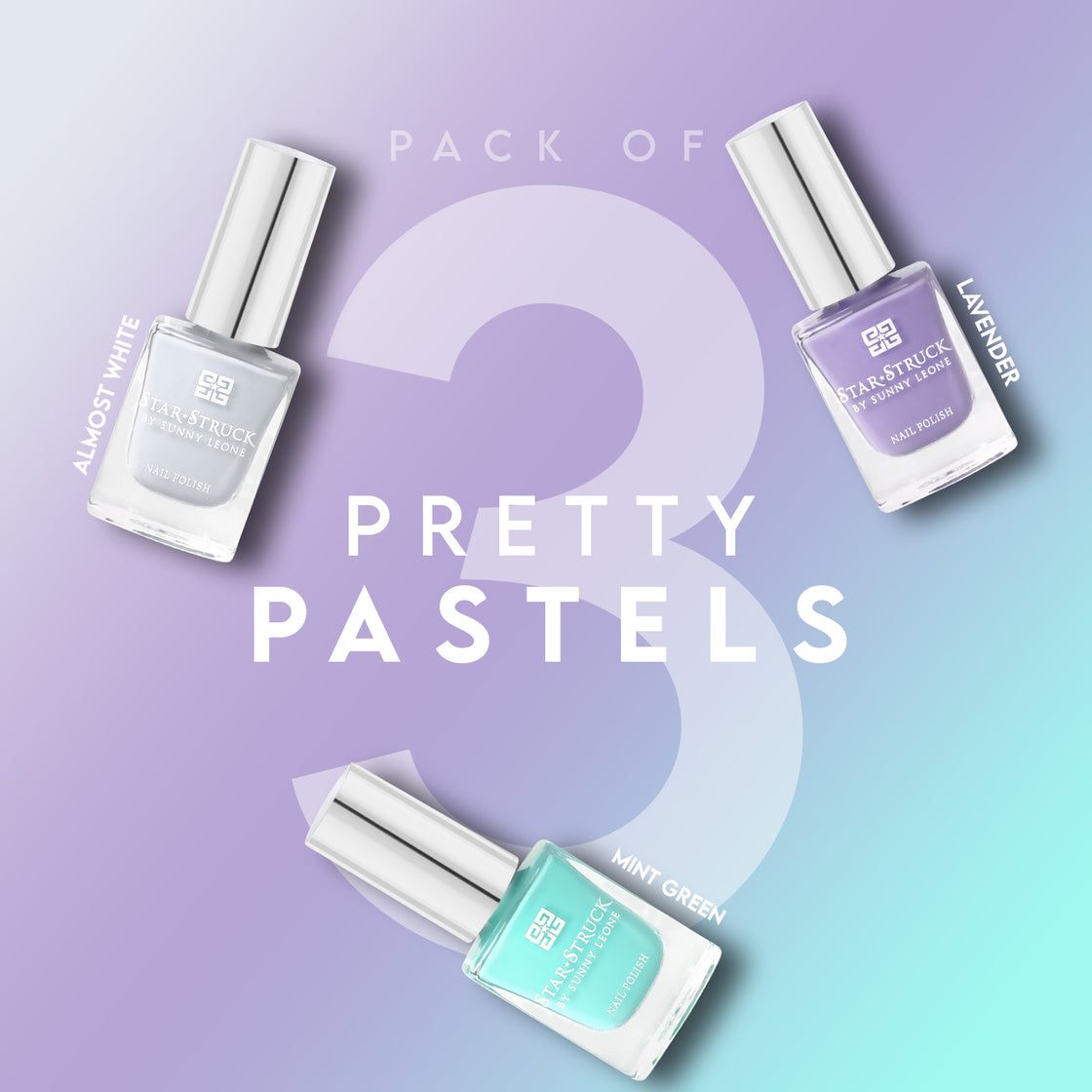 Pretty Pastels - Pack Of 3-Nail Polish-cruelty free cosmetics-Sunny Leone