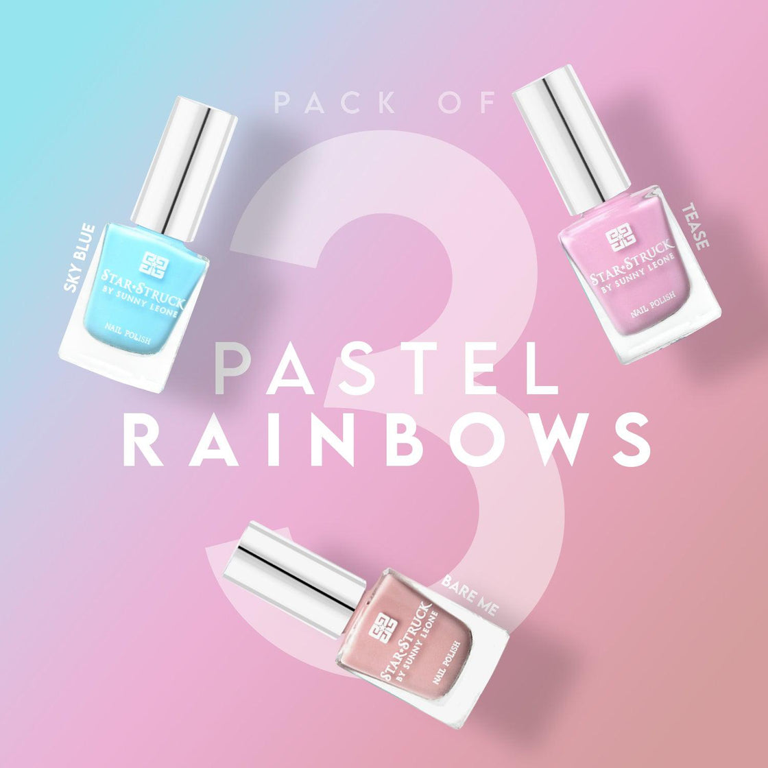 Pastel Rainbow - Pack of 3-cruelty free cosmetics-Sunny Leone