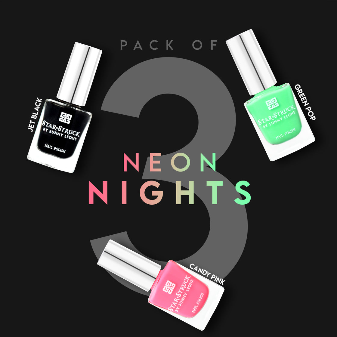 Neon Nights - Pack of 3-cruelty free cosmetics-Sunny Leone