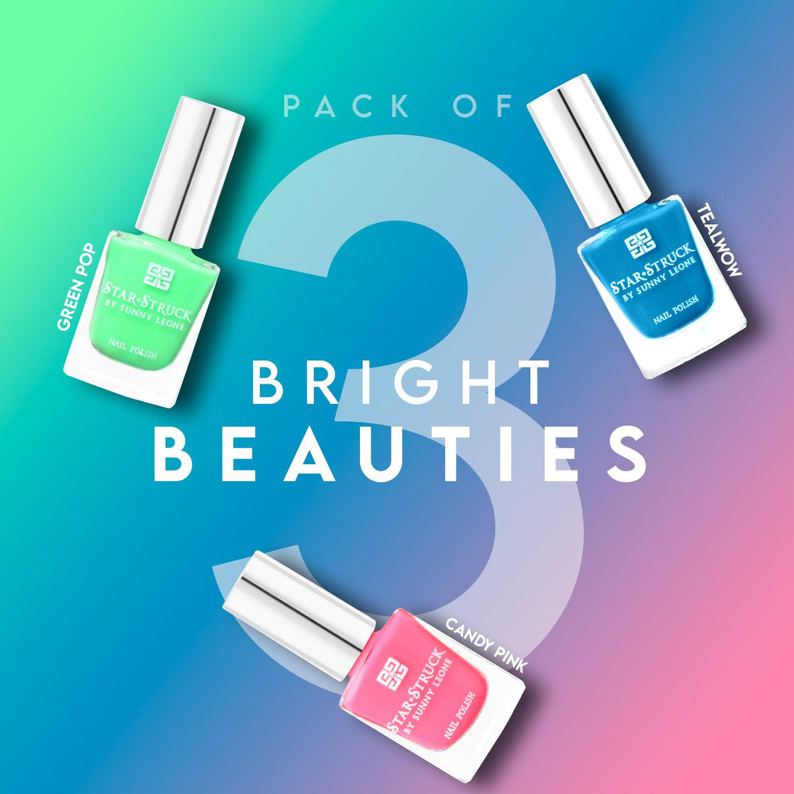 Bright Beauties - Pack Of 3-Nail Polish-cruelty free cosmetics-Sunny Leone